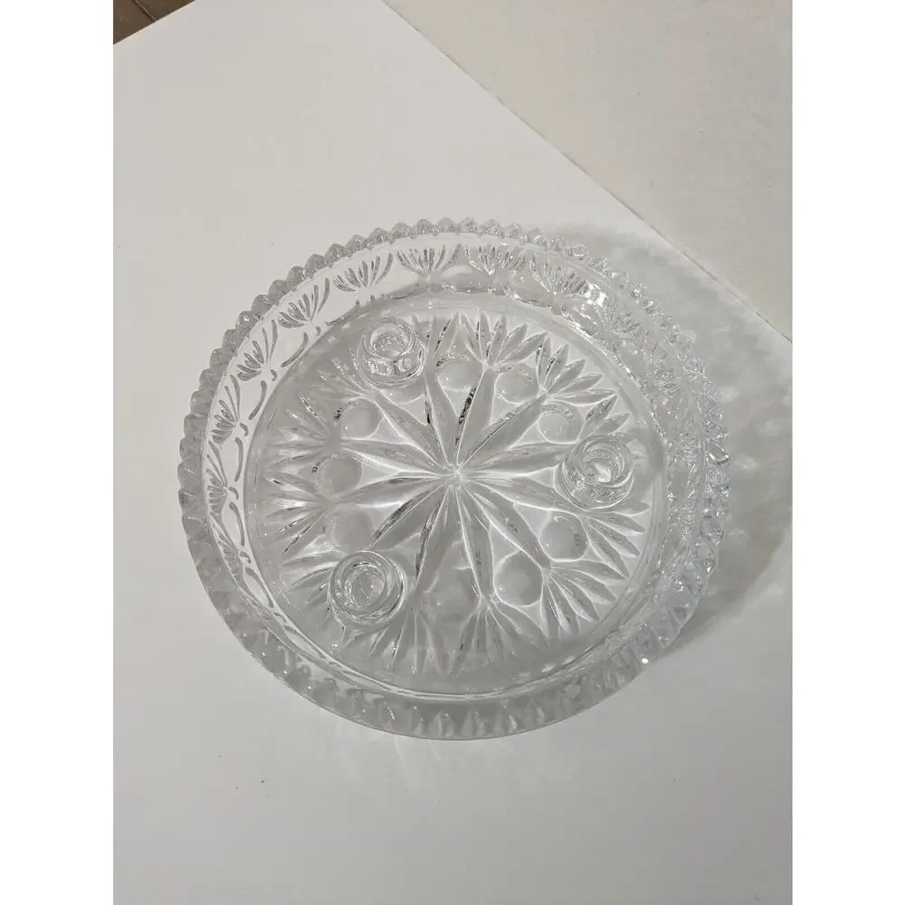 Crystal 3 Taper Candle Holder Fostoria for‎ Princess House